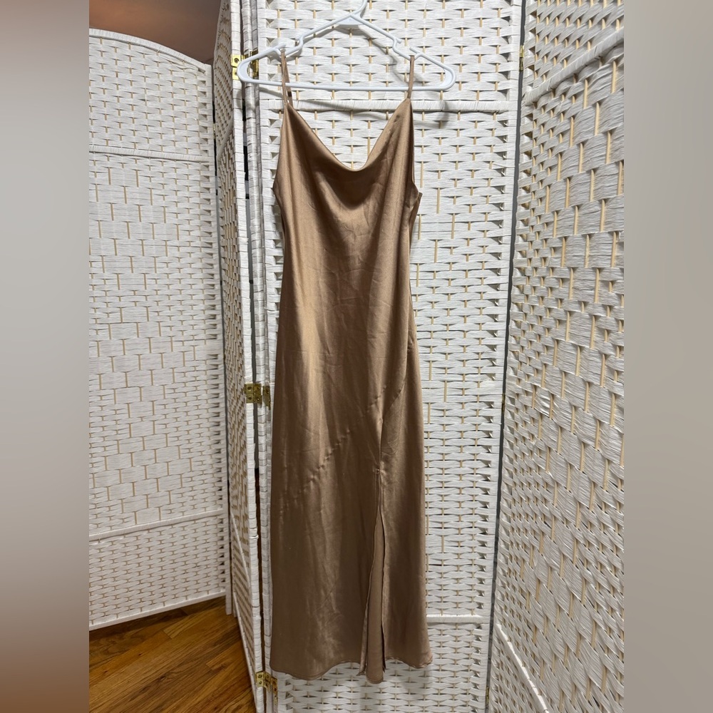 Elegant Tan Slip Dress